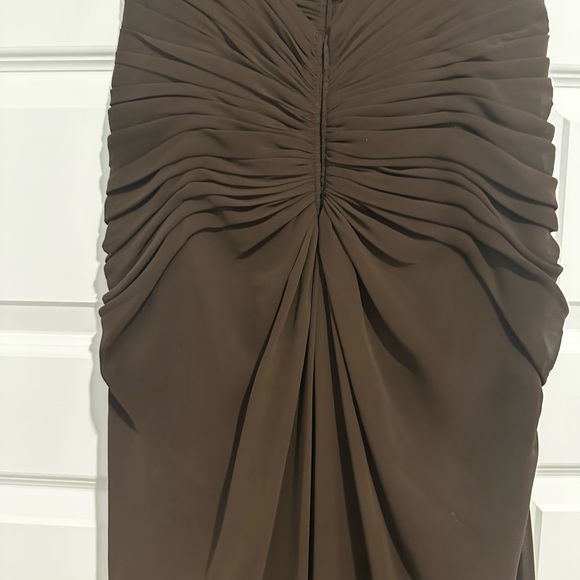 Bari Jay Brown Strapless Dress with Jeweled Accent - Picture 4 of 12